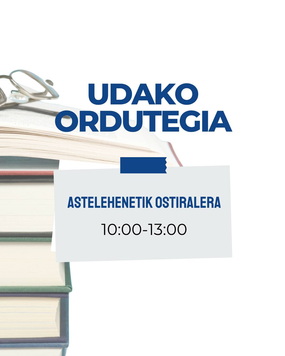 📣 Udako ordutegia Legazpi 6n!
📆 Ekainetik irailera bitartean:
🕙 Goizeko 10:00etatik 13:00era
Etorri, galdetu edo izena eman…
#EuskaraIkasi #Legazpi6 #EuskaldunBerri #Donostia #EuskarazBizi #Antigua